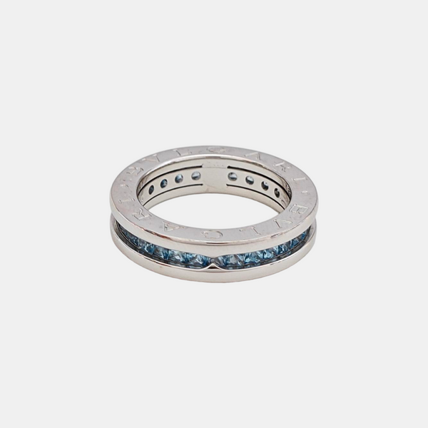 B.ZERO1 18k White Gold Silver Ring EU 49