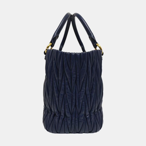 Quilted Lambskin Tote Bag Blue