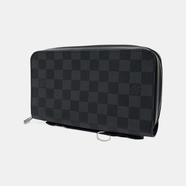 ZIPPY Extra Large Damier Graphite Coated Canvas Gray