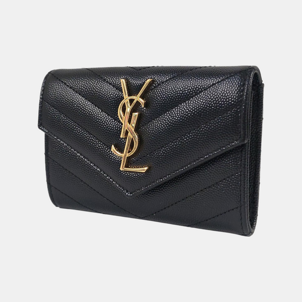 MONOGRAM Small Chevron Calfskin Black Wallet