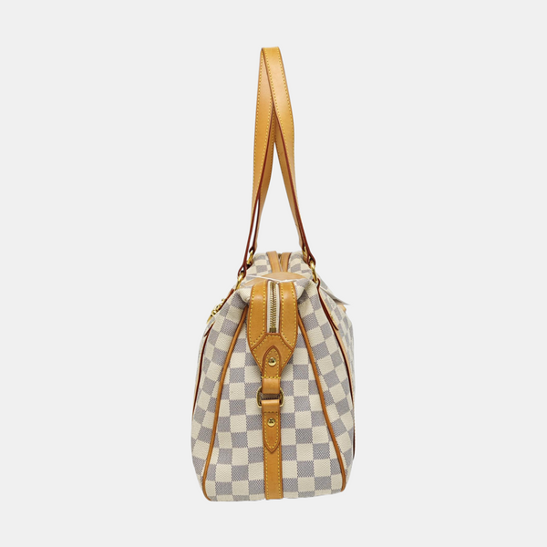 STRESA Damier Azur Coated Canvas White