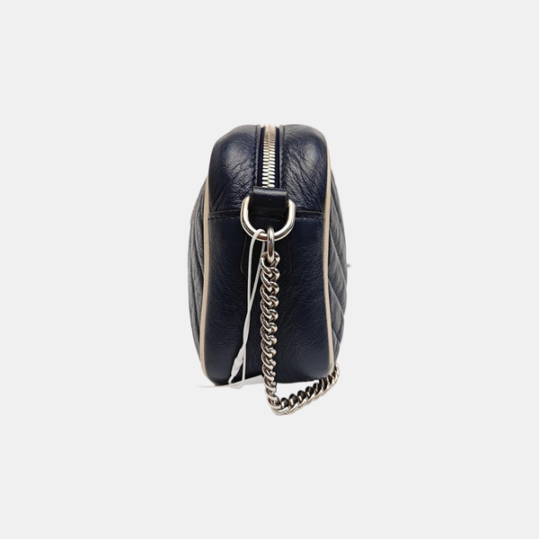 GG Marmont Small Quilted Calfskin Blue