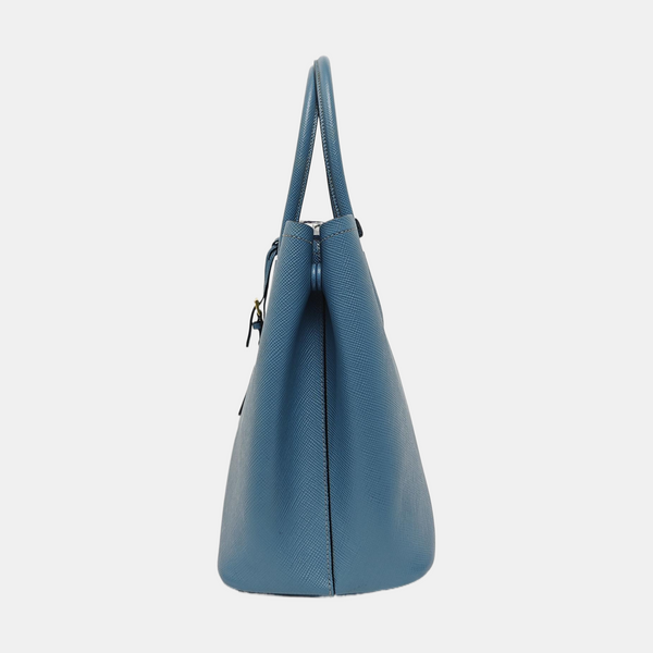 Double Medium Saffiano Calfskin Blue