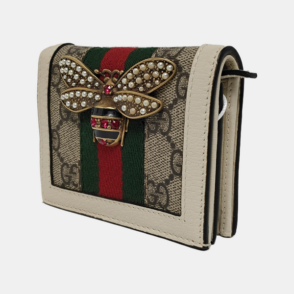 Queen Margaret Monogram Coated Canvas Beige Wallet