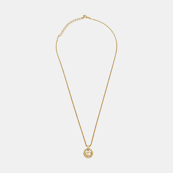 Twist Round Metal Gold Necklace