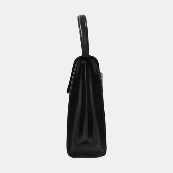 Calfskin Top Handle Bag Black
