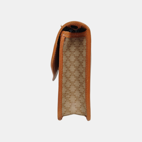 Coated Canvas Shoulder Bag Beige