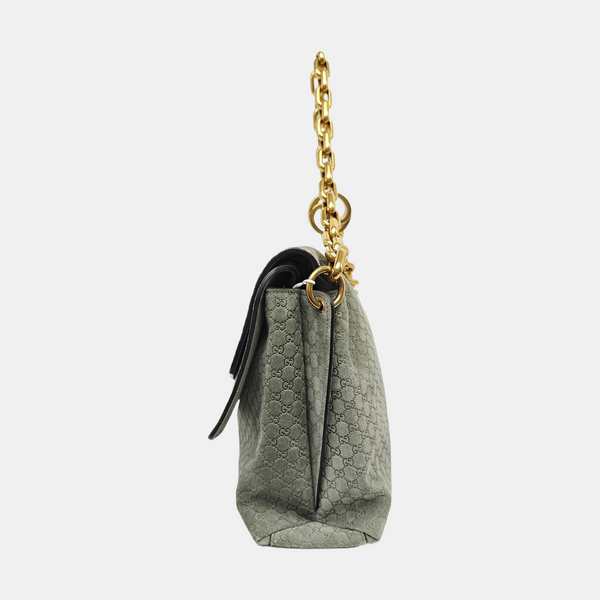 Monogram Suede Shoulder Bag Green