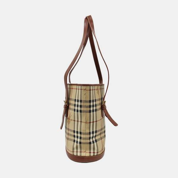 Coated Canvas Bucket Bag Beige
