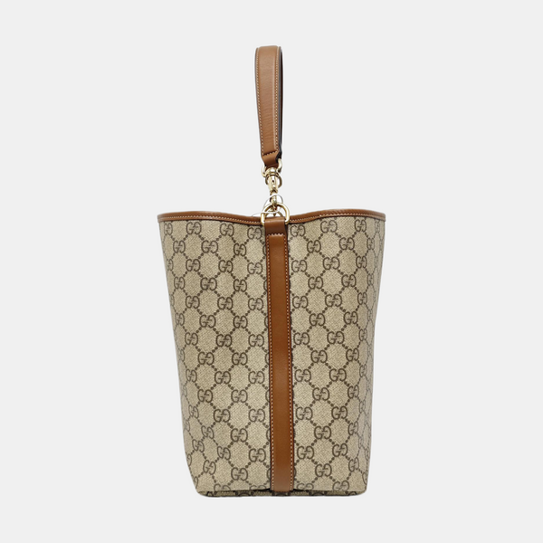 GG Emblem Medium Monogram Coated Canvas Beige