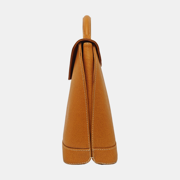 Calfskin Top Handle Bag Brown