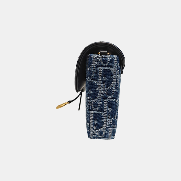 Saddle Medium Oblique Denim Blue