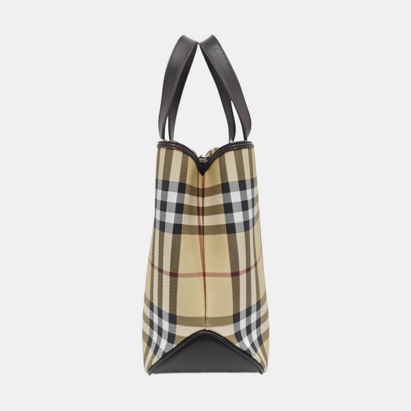 Coated Canvas Tote Bag Beige