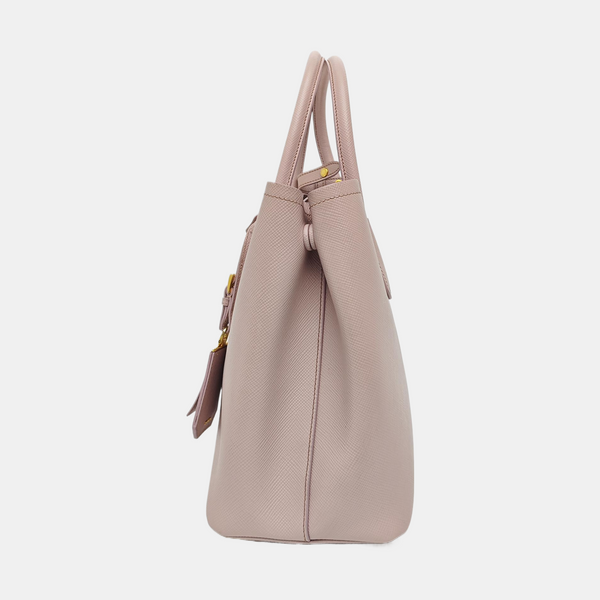 Double Medium Saffiano Calfskin Pink
