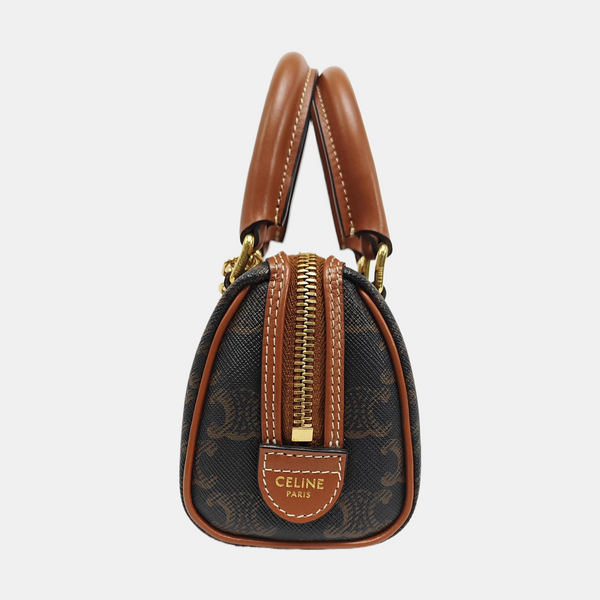 TRIOMPHE CANVAS Mini Coated Canvas Brown