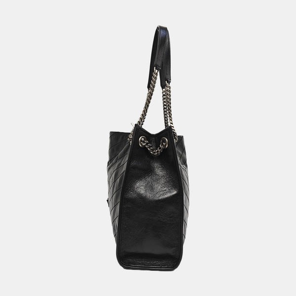 NIKI Medium Chevron Calfskin Black