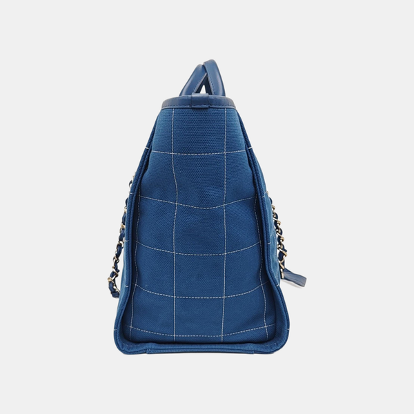 DEAUVILLE Large Quilted Canvas Blue