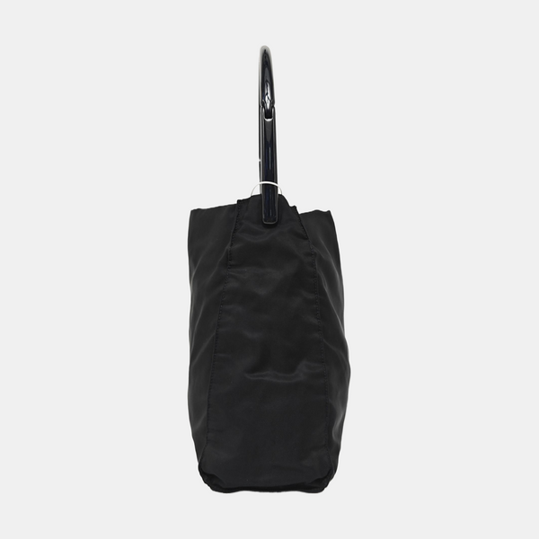 Bolso de mano de nailon negro