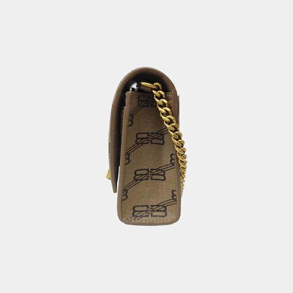 Hourglass Small Coated Canvas Brown