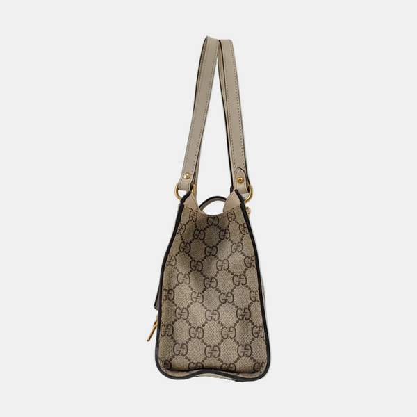 Padlock Small Monogram Coated Canvas Beige