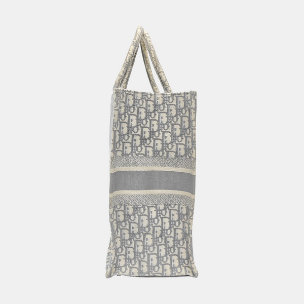 Book Tote Large Oblique Canvas Gray