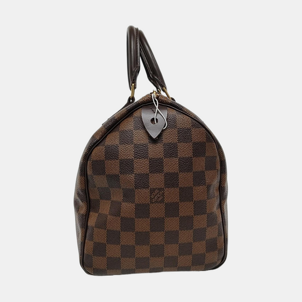 Authenticated pre-owned SPEEDY 30 Damier Ebene Coated Canvas Brown - Top Handle Bag at Looply