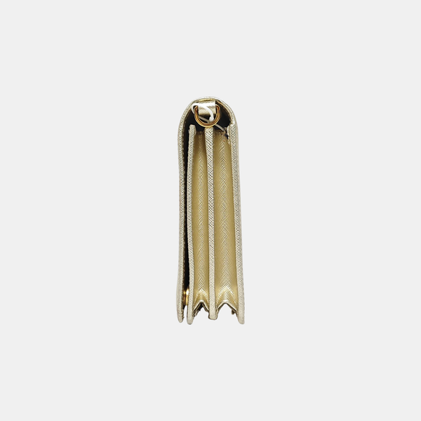 Saffiano Calfskin Shoulder Bag Gold