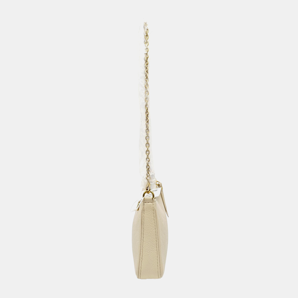 EASY POUCH ON STRAP Calfskin Beige