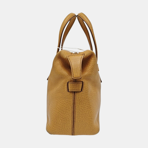 Calfskin Top Handle Bag Brown