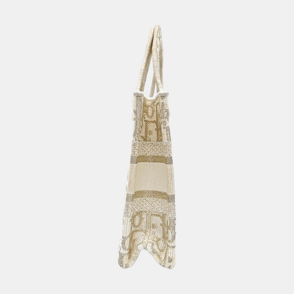 Book Tote Mini Oblique Canvas Gold