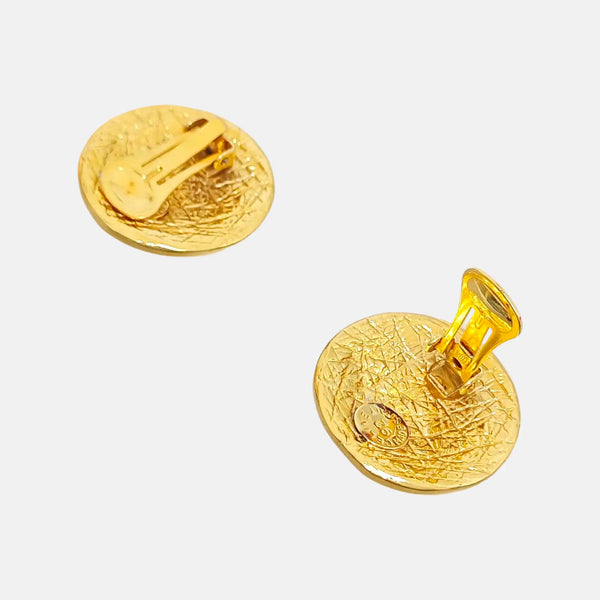 Metal Gold Clip On Earrings