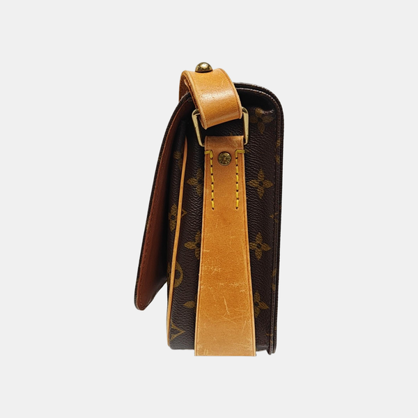 CARTOUCHIERE MM Monogram Coated Canvas Brown