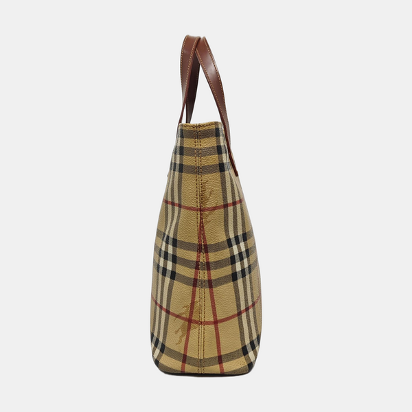 Coated Canvas Tote Bag Beige