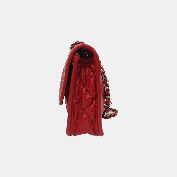 FRENCH RIVIERA FLAP Quilted Grained Calfskin Red