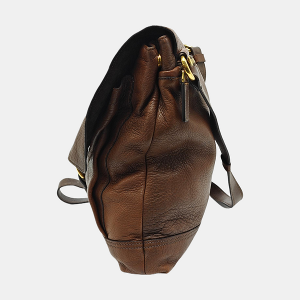 Calfskin Shoulder Bag Brown