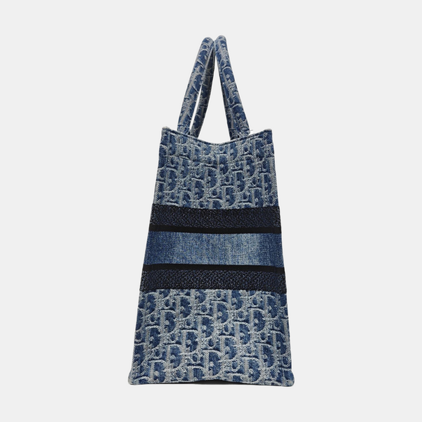 Book Tote Medium Oblique Denim Blue