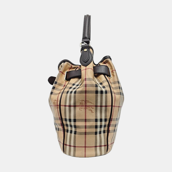 Coated Canvas Tote Bag Brown