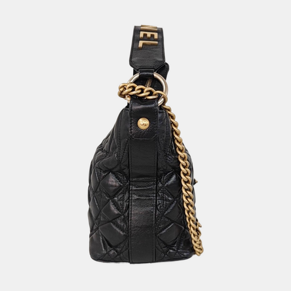 Quilted Calfskin Shoulder Bag Black