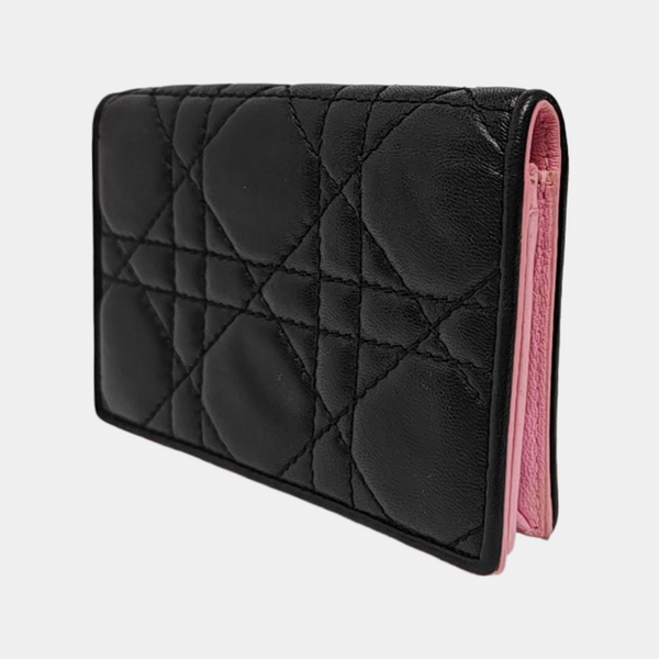 Authenticated pre-owned Lady Dior Quilted Lambskin Black Wallet - Wallet at Looply