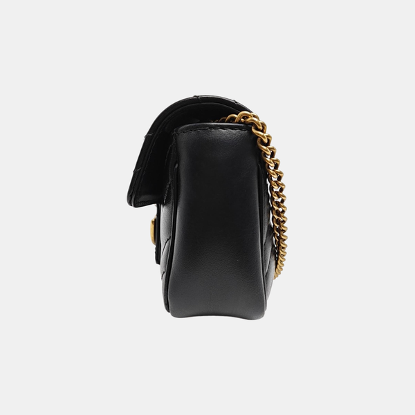 GG Marmont Mini Quilted Calfskin Black