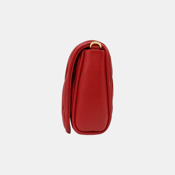 Quilted Lambskin Shoulder Bag Red