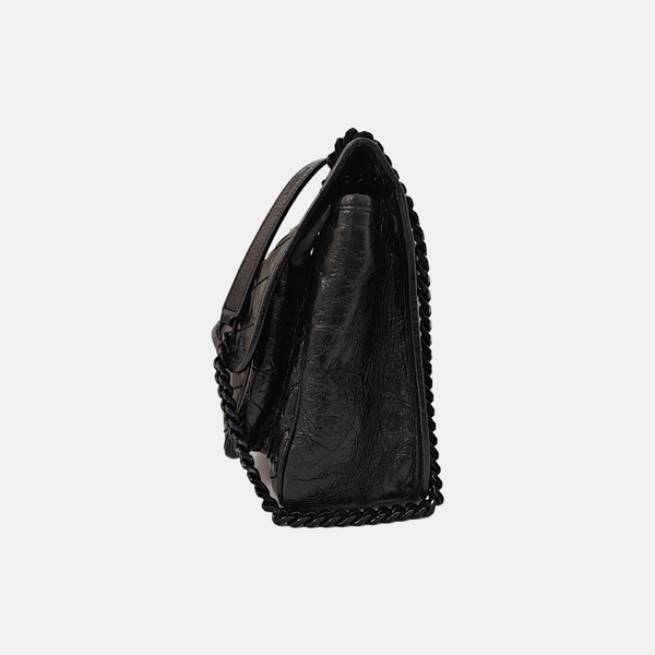 NIKI Medium Chevron Calfskin Black