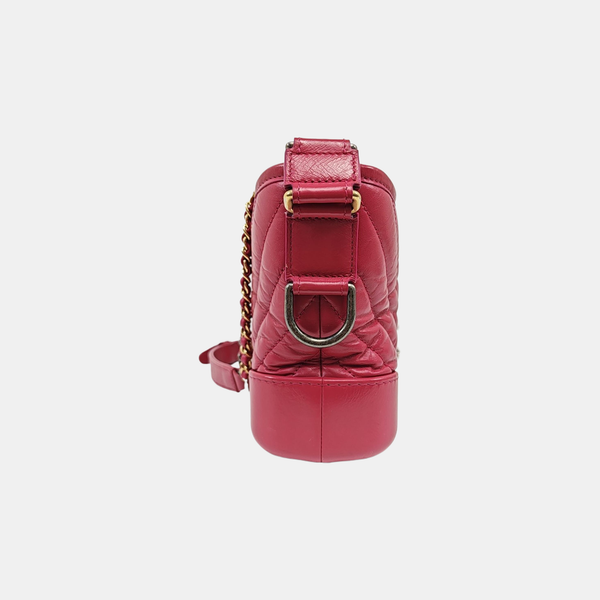 GABRIELLE Small Chevron, Quilted Calfskin Red
