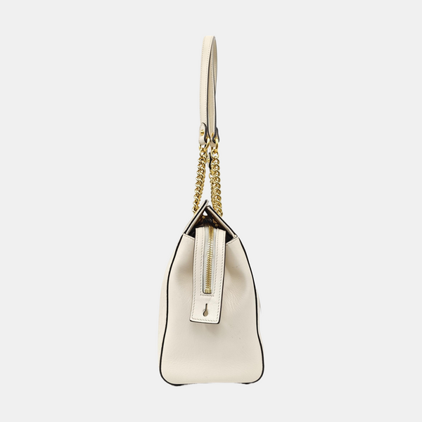 Monogram Calfskin Tote Bag White