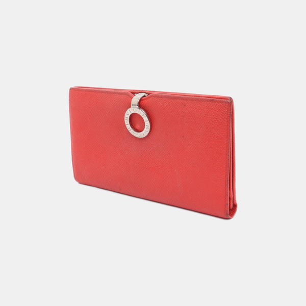 BVLGARI Calfskin Red Wallet