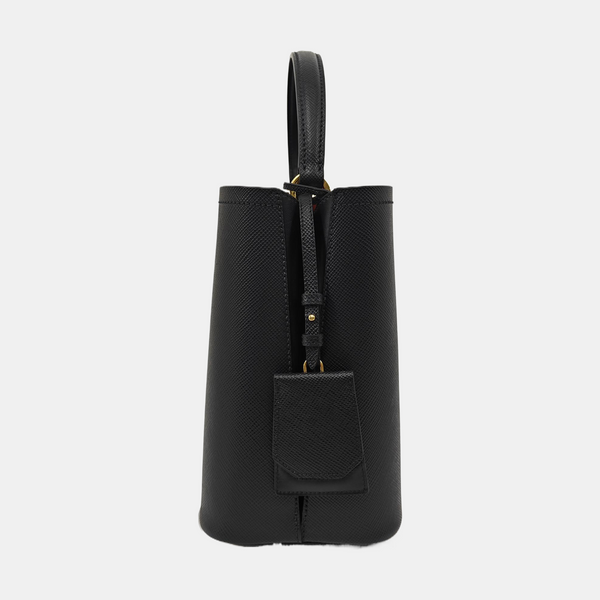 Panier Medium Saffiano Calfskin Black