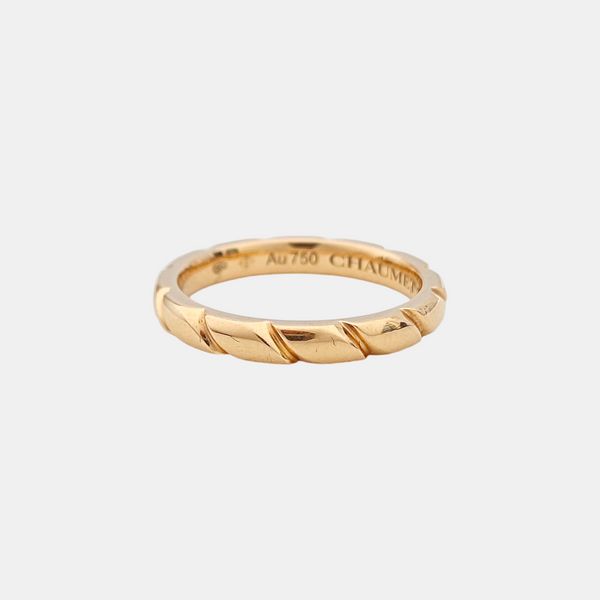 Torsade De Chaumet 18k Rose Gold Ring EU 48