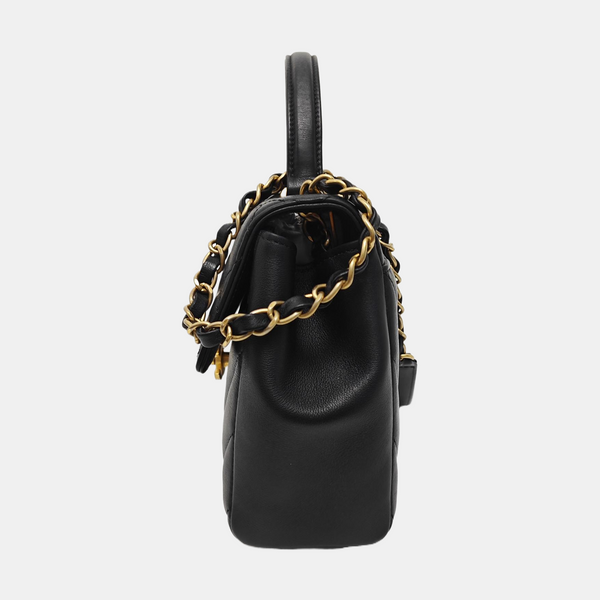 Quilted Calfskin Shoulder Bag Black