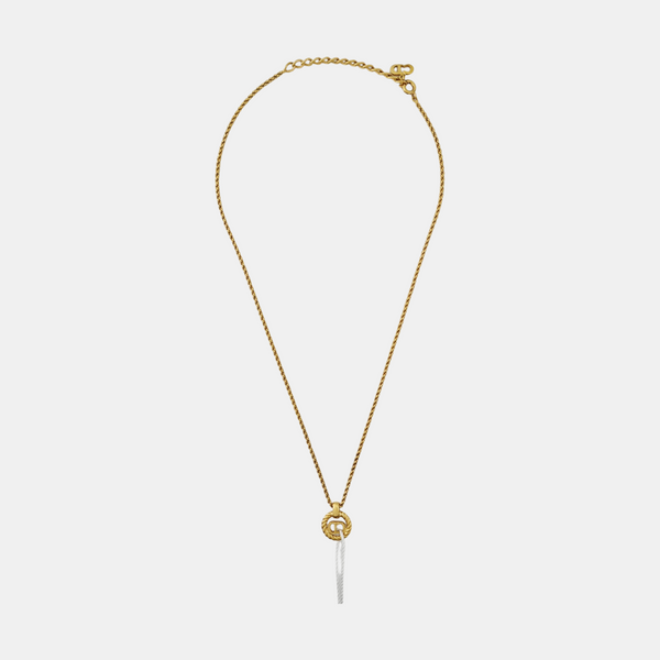 CD Navy Metal Gold Necklace