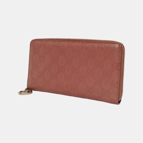 Signature Monogram Calfskin Pink Wallet